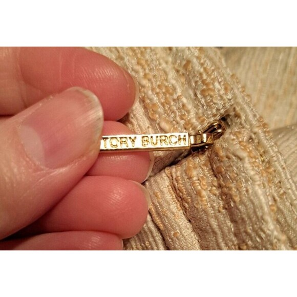 Tory Burch Jacquard Devora Tweed Brocade Skirt 4 Pencil Slight Metallic Lined - Picture 10 of 15